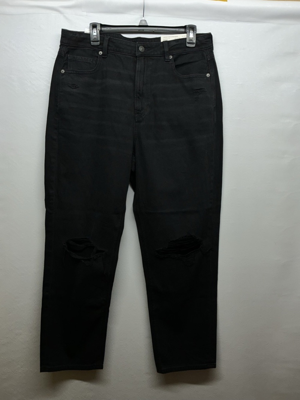 American Eagle Outfitters mom Straight Black Distressed Jeans - Picture 2 of 6